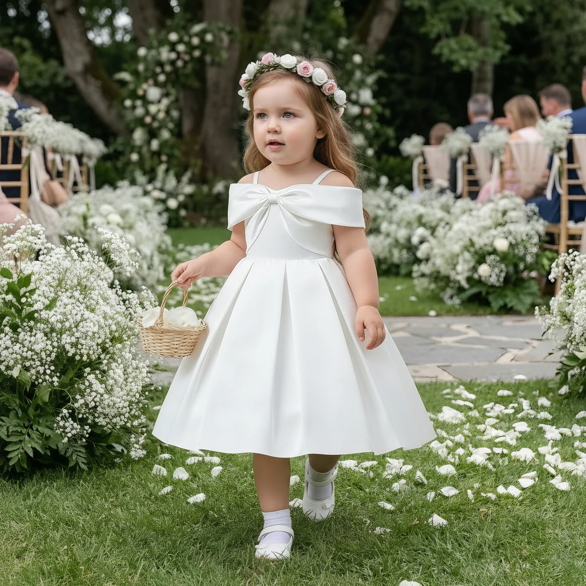 Satin Bow Cap Sleeve Midi Dresses - image 2