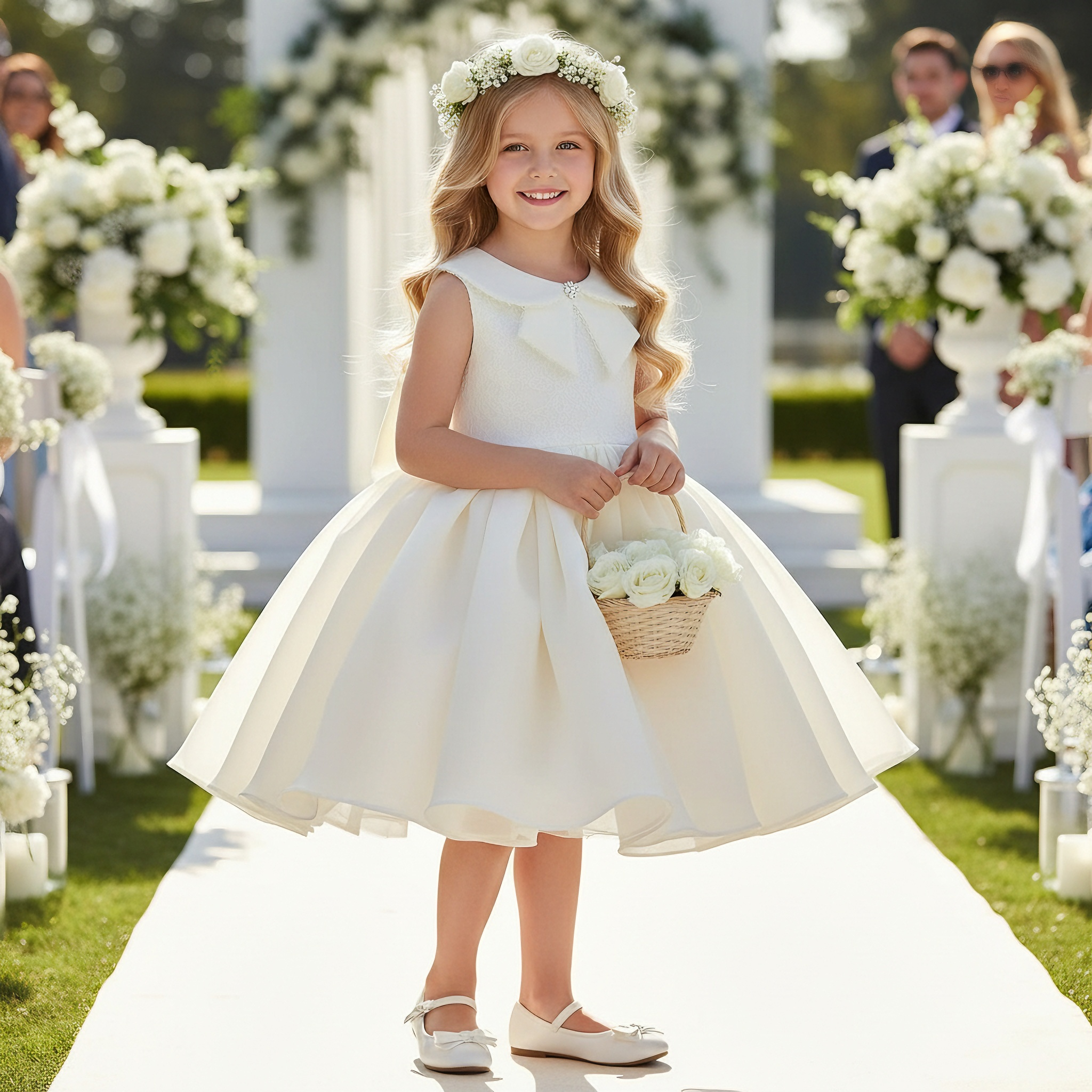 Organza Bow Lace Sleeveless Midi Dresses - image 2