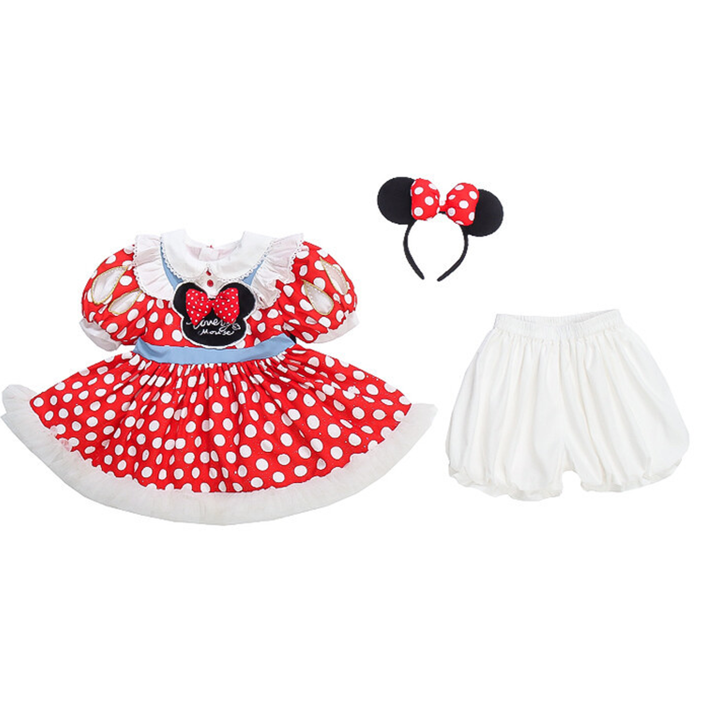 Satin Bow Short Sleeve Midi Dresses With Headbands And Safety  Shorts - image 3