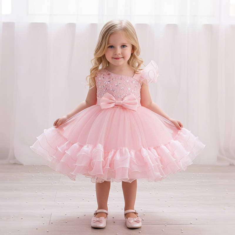 Mesh Bow Folds Sleeveless Mid-long Dresses - image 3