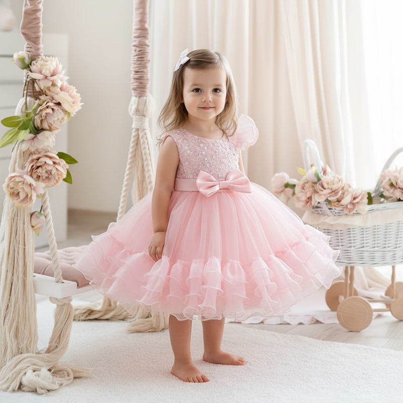 Mesh Bow Folds Sleeveless Mid-long Dresses - image 2