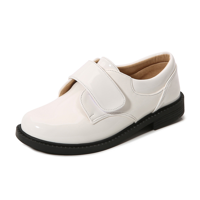 Solid Hook And Loop Round Toe Dress Shoes - White Velcro Shoes - 27.5 cm - image 2