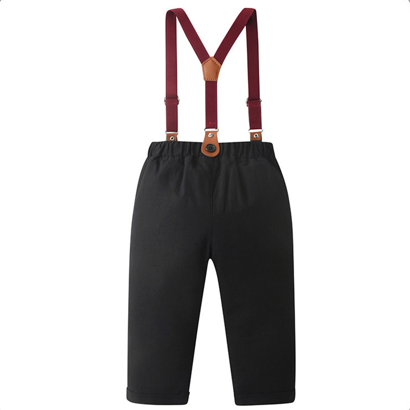 Cotton Bow Overalls Long Sleeve Regular 3-piece Formal Suit - image 8