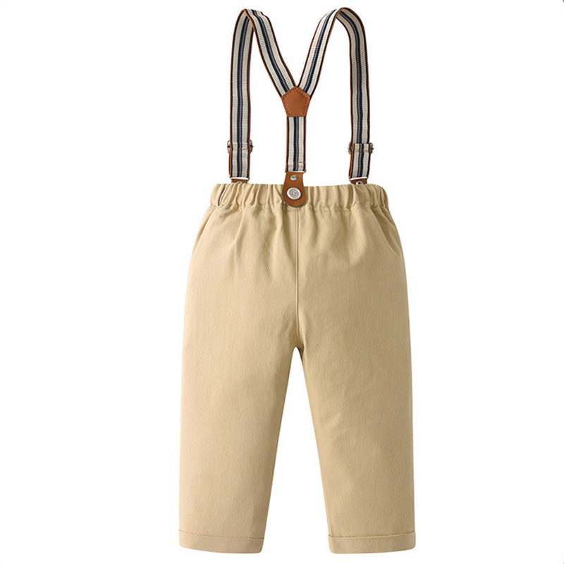 Cotton Bow Overalls Long Sleeve Regular 3-piece Formal Suit - image 25