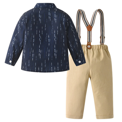 Cotton Bow Overalls Long Sleeve Regular 3-piece Formal Suit - image 21