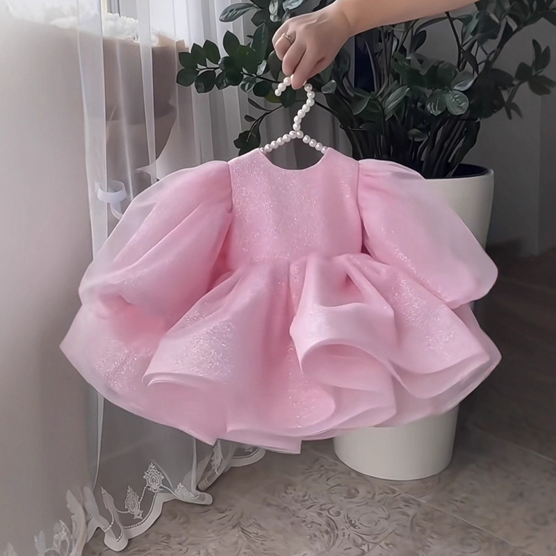 Organza Bow Long Sleeve Midi Dresses - image 6