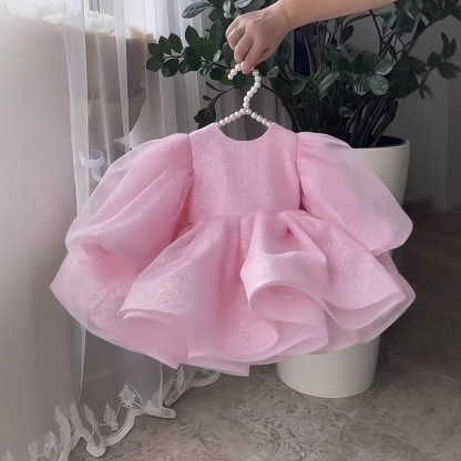 Organza Bow Long Sleeve Midi Dresses - image 6