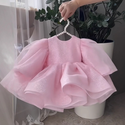 Organza Bow Long Sleeve Midi Dresses - image 4