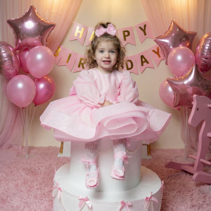 Organza Bow Long Sleeve Midi Dresses - image 2