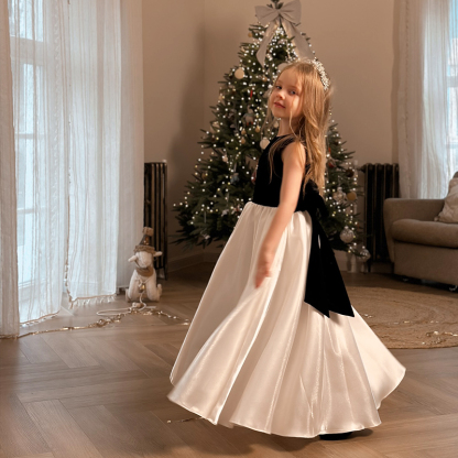 Satin Bow Sleeveless Maxi Dresses - image 9