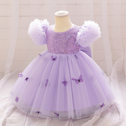 Mesh Butterfly Short Sleeve Midi Dresses - image 2