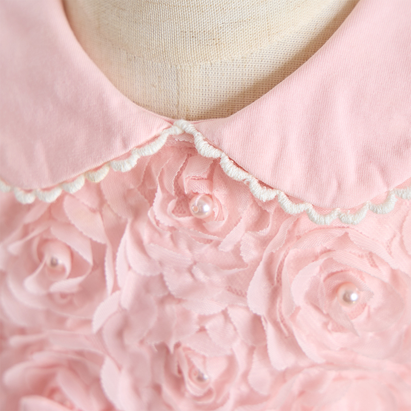 Lace Folds Short Sleeve Midi Dresses - image 3