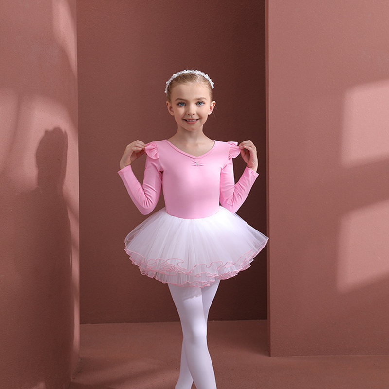 Mesh Folds Ballet Long Sleeve Regular Dresses - image 5