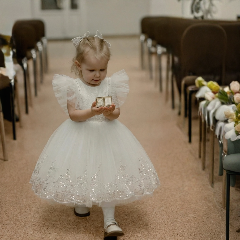 Mesh Applique Cap Sleeve Midi Dresses - image 1