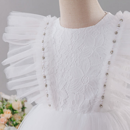 Mesh Applique Cap Sleeve Midi Dresses - image 7