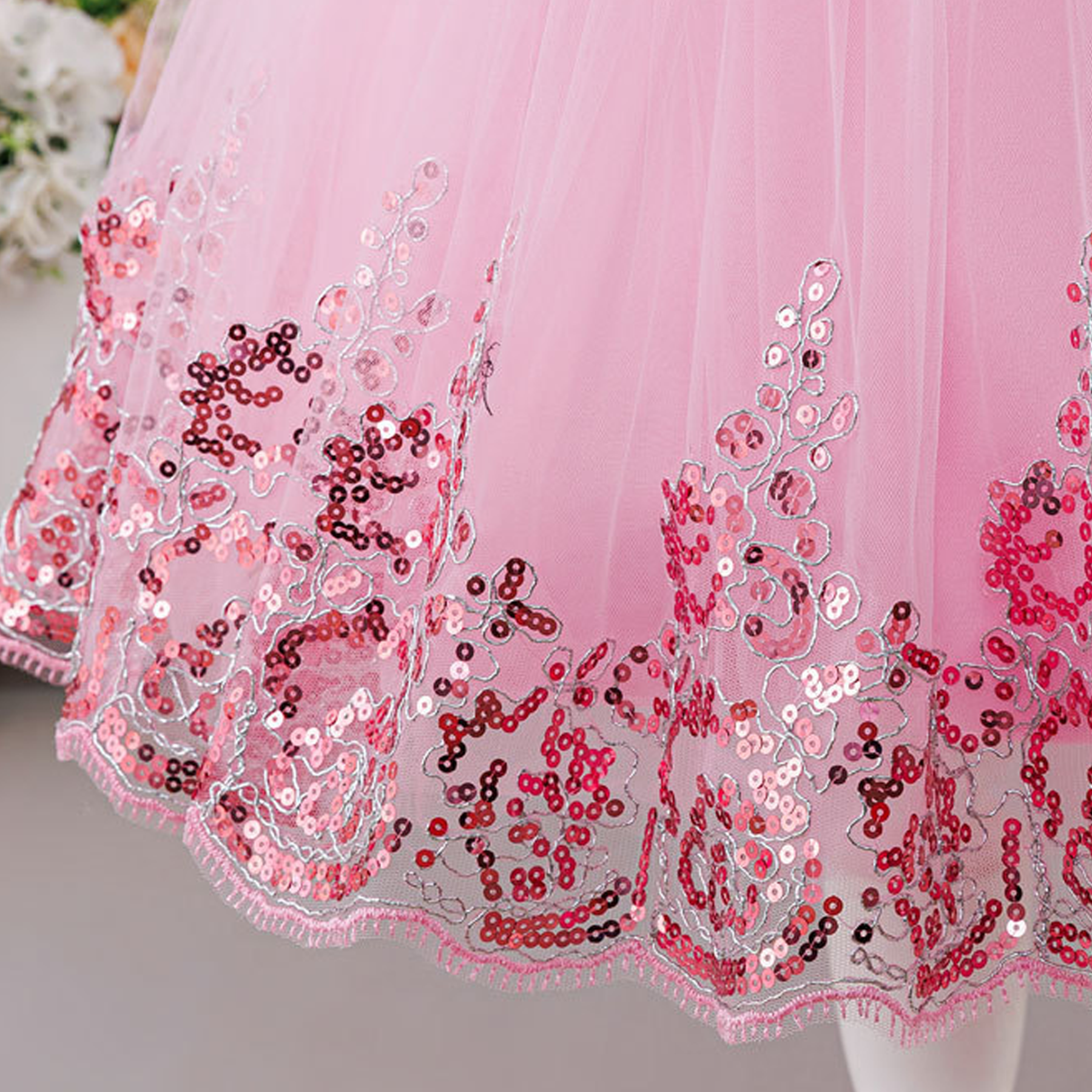 Mesh Applique Cap Sleeve Midi Dresses - image 22