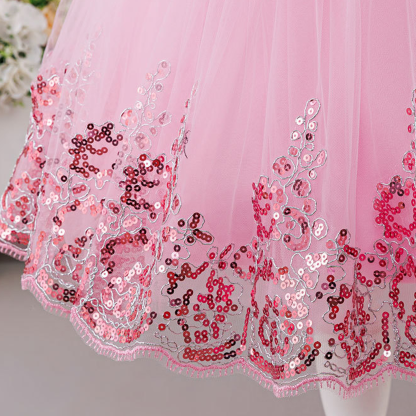 Mesh Applique Cap Sleeve Midi Dresses - image 22