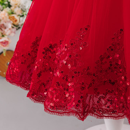 Mesh Applique Cap Sleeve Midi Dresses - image 16