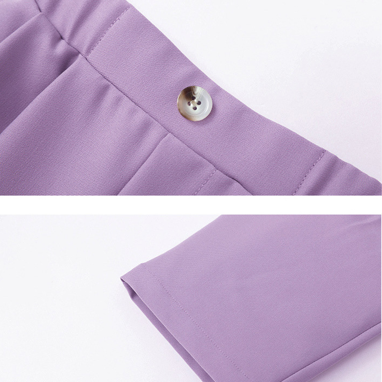 Satin Button Long Sleeve Long Two-piece Set - image 8