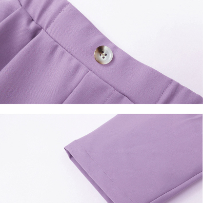 Satin Button Long Sleeve Long Two-piece Set - image 8