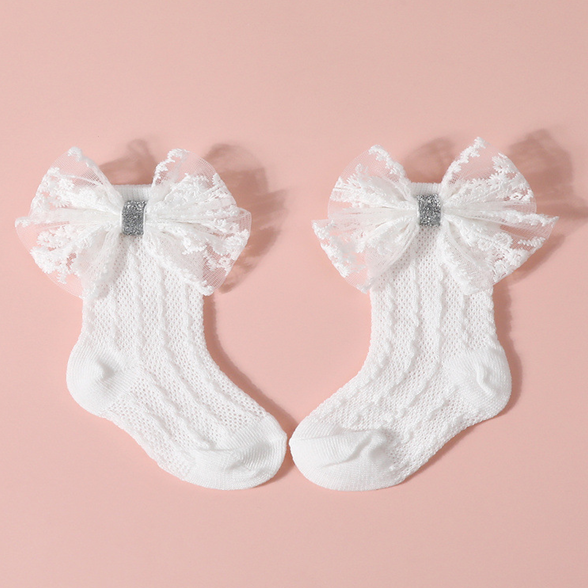 Solid With Bow Socks And Hairband - image 3