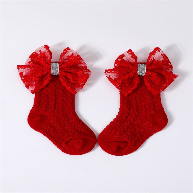 Solid With Bow Socks And Hairband - image 9