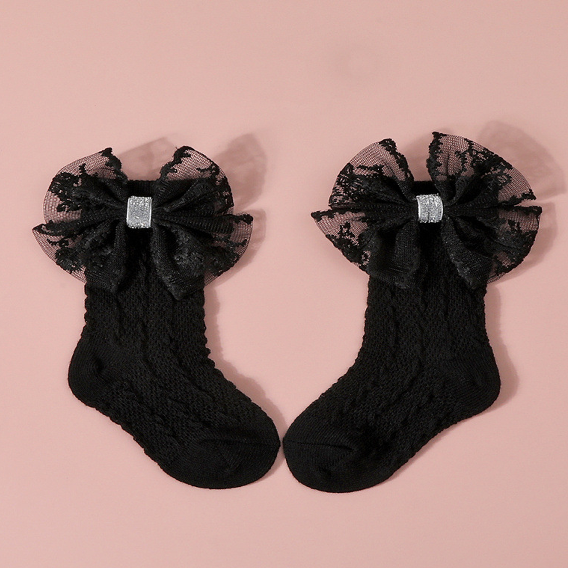 Solid With Bow Socks And Hairband - image 11