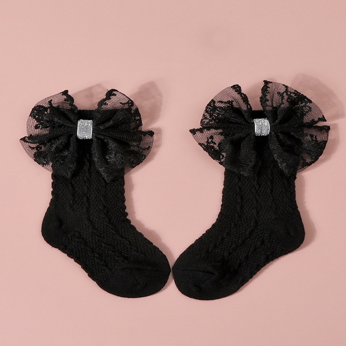 Solid With Bow Socks And Hairband - image 11