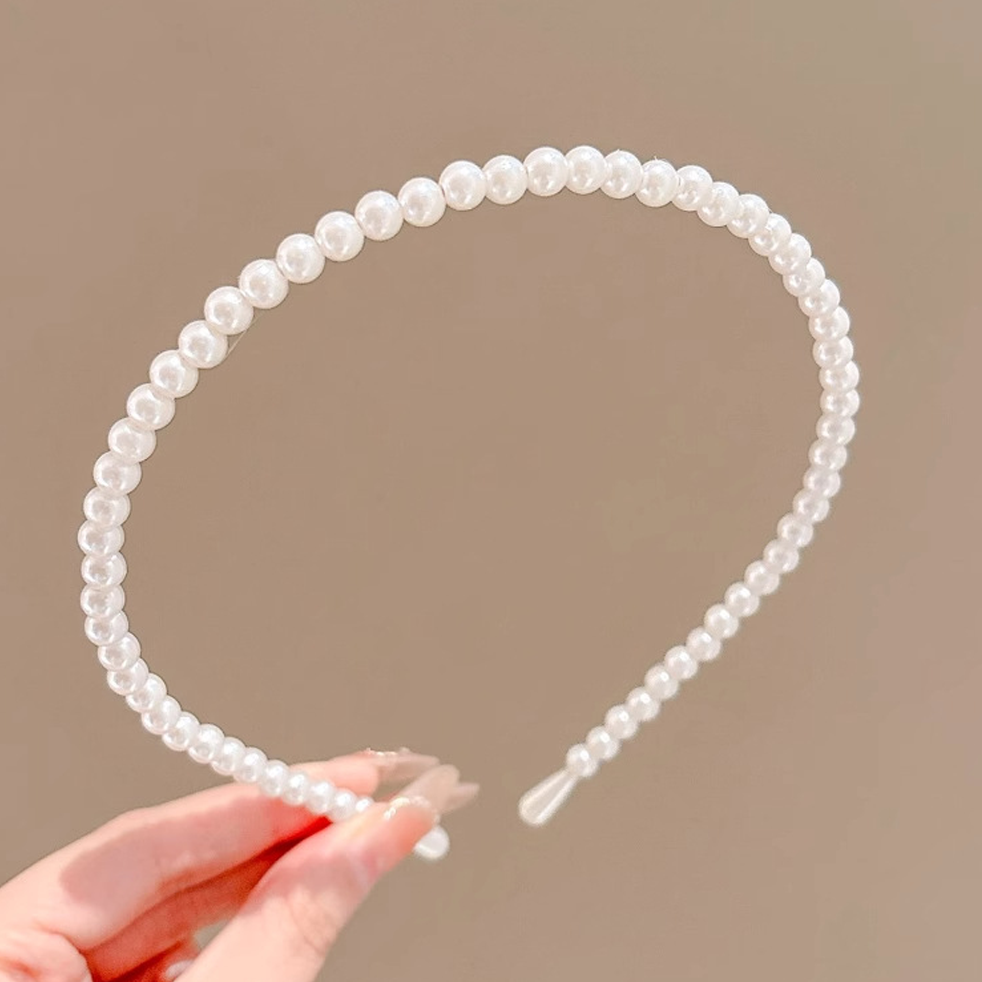 Solid With Pearls Hairband - Small Pearl Headband - 4-7Y - image 7