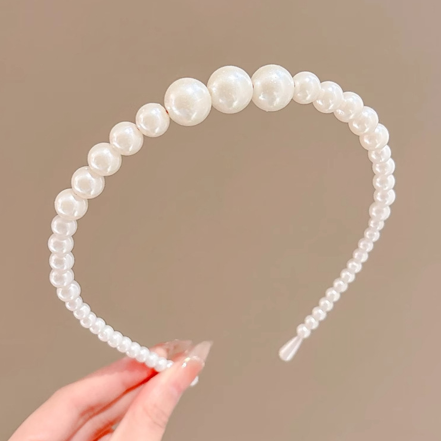 Solid With Pearls Hairband - Mixed Pearl Size Headband - 4-7Y - image 8