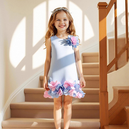 Scuba Knit Rosette Sleeveless Midi Dresses - image 4