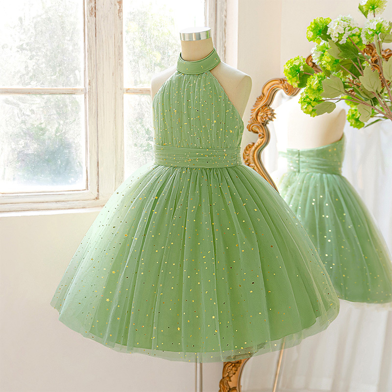 Mesh Sequins Short Sleeve Midi Dresses - image 2