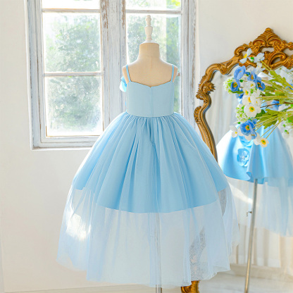 Satin Rosette Short Sleeve Midi Dresses - image 2