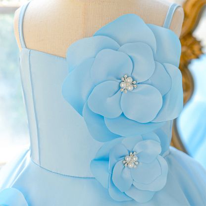 Satin Rosette Short Sleeve Midi Dresses - image 3