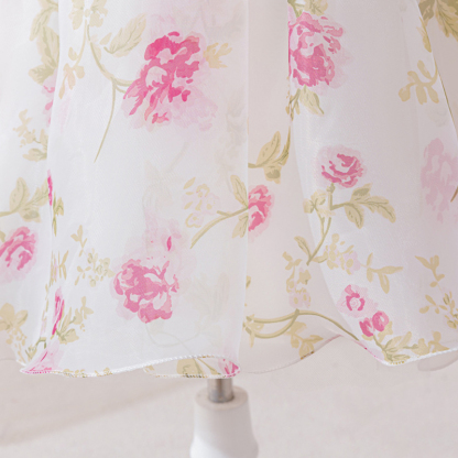 Organza Bow Split Joint Printing Short Sleeve Midi Dresses - image 20