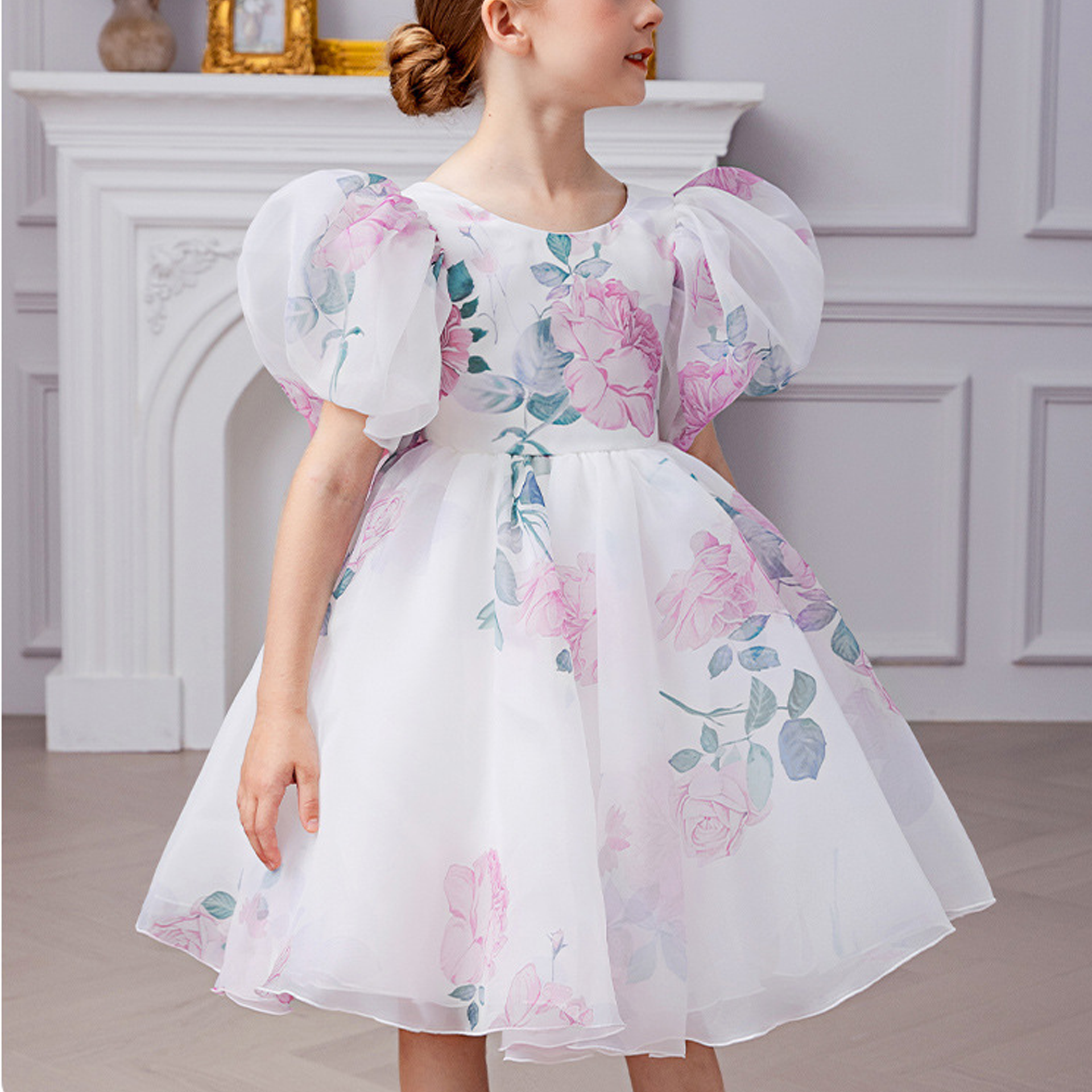Organza Bow Short Sleeve Midi Dresses - image 4