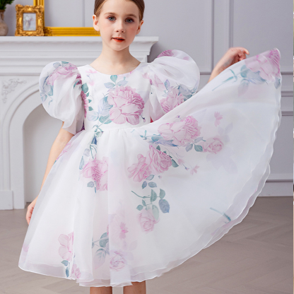 Organza Bow Short Sleeve Midi Dresses - image 3