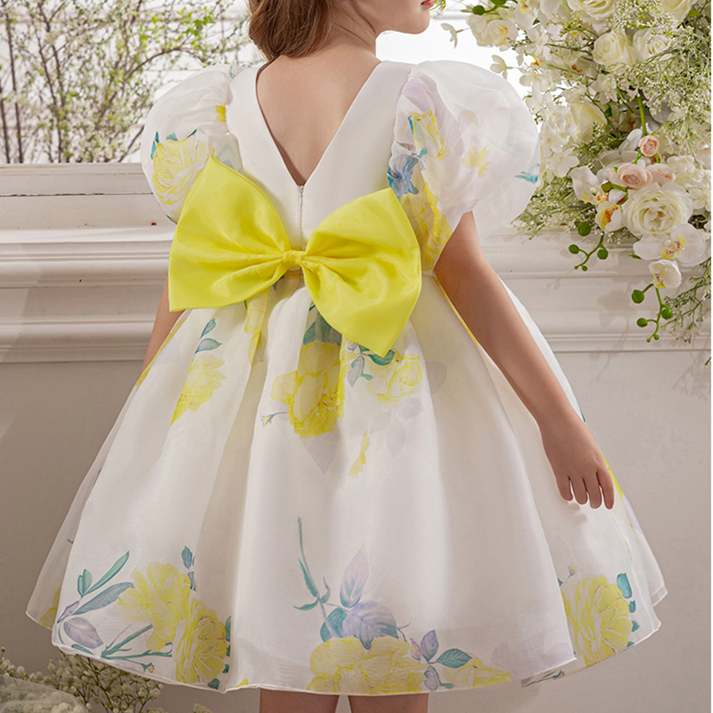Organza Bow Short Sleeve Midi Dresses - image 20
