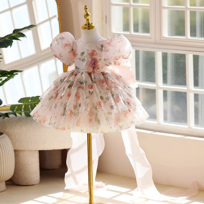 Organza Bow Short Sleeve Midi Dresses - image 5