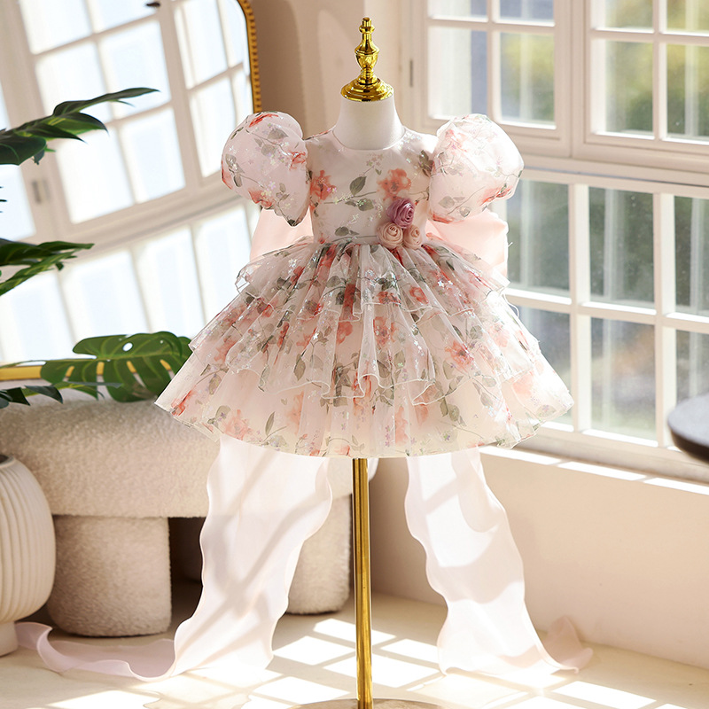 Organza Bow Short Sleeve Midi Dresses - image 2