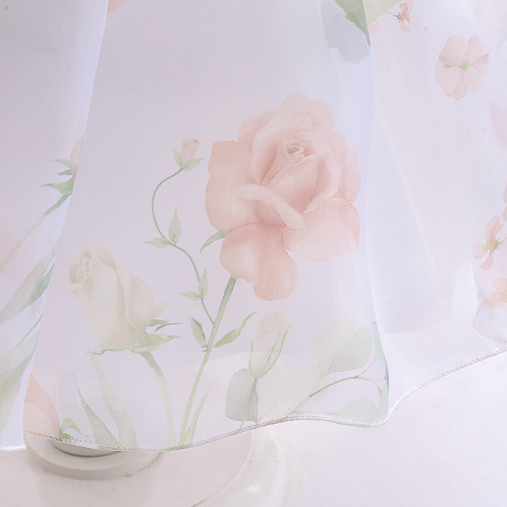 Organza Bow Printing Short Sleeve Midi Dresses - image 23