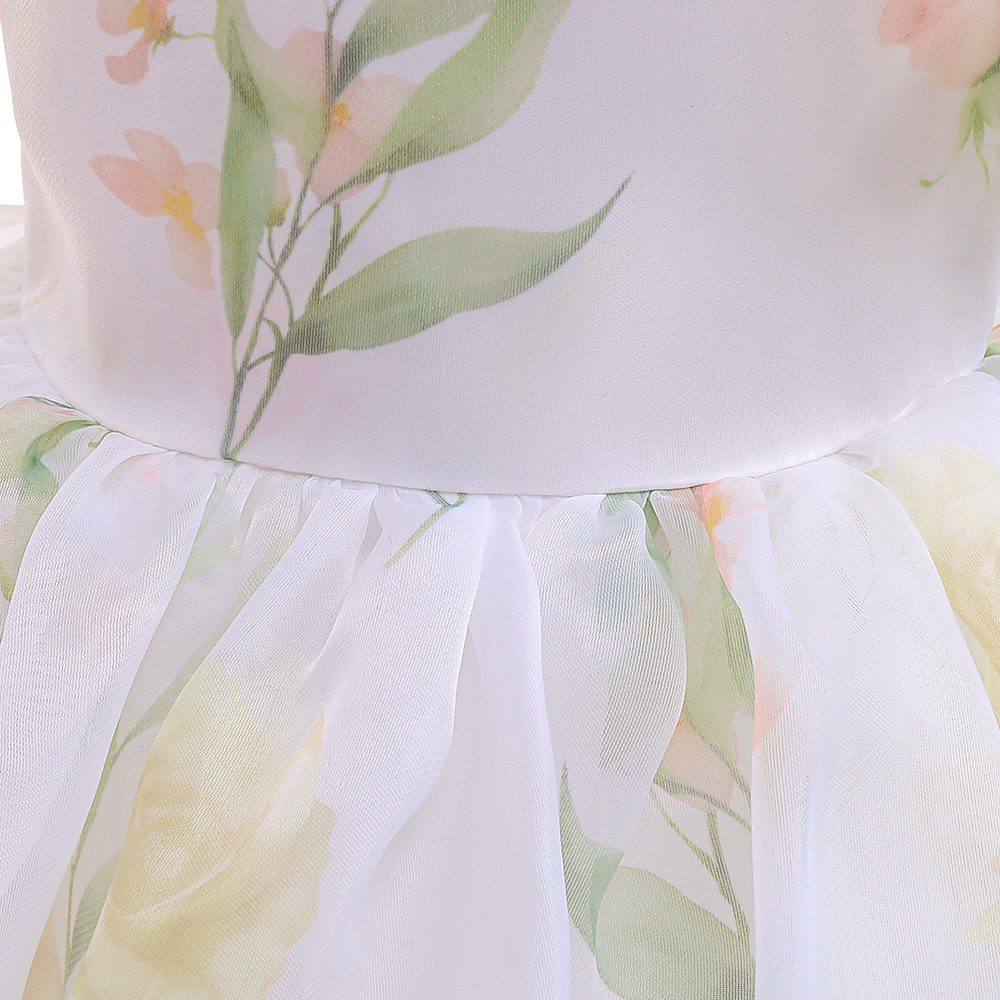 Organza Bow Printing Short Sleeve Midi Dresses - image 22