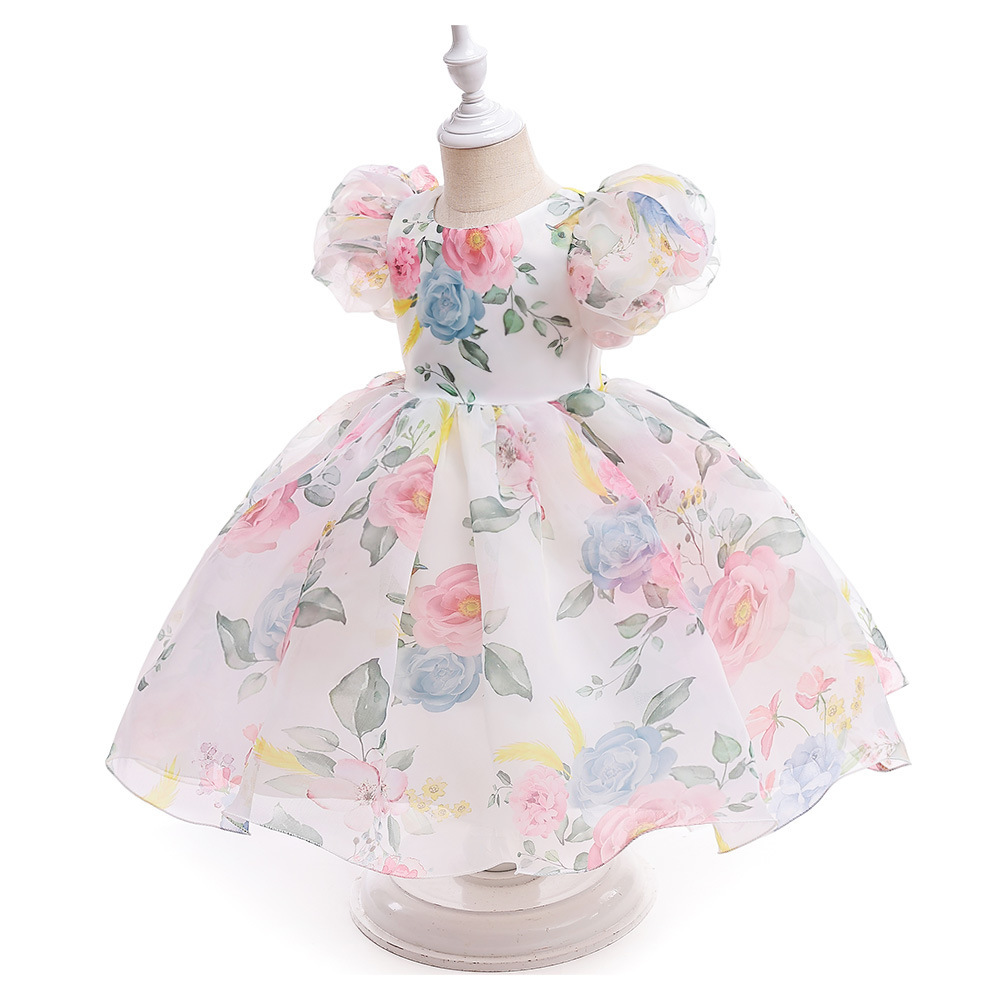 Organza Bow Printing Short Sleeve Midi Dresses - image 14