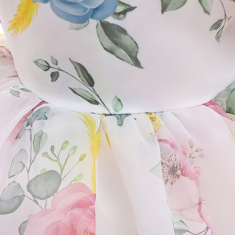 Organza Bow Printing Short Sleeve Midi Dresses - image 16