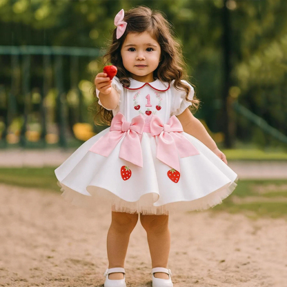 Satin Bow Short Sleeve Midi Dresses - image 4