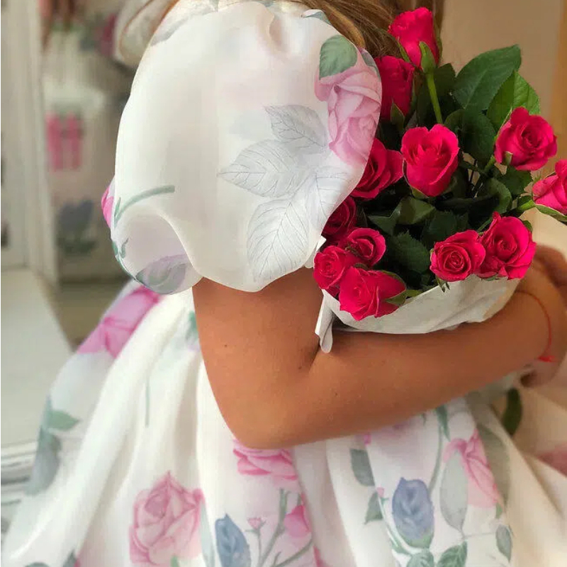 Organza Bow Short Sleeve Midi Dresses - image 8