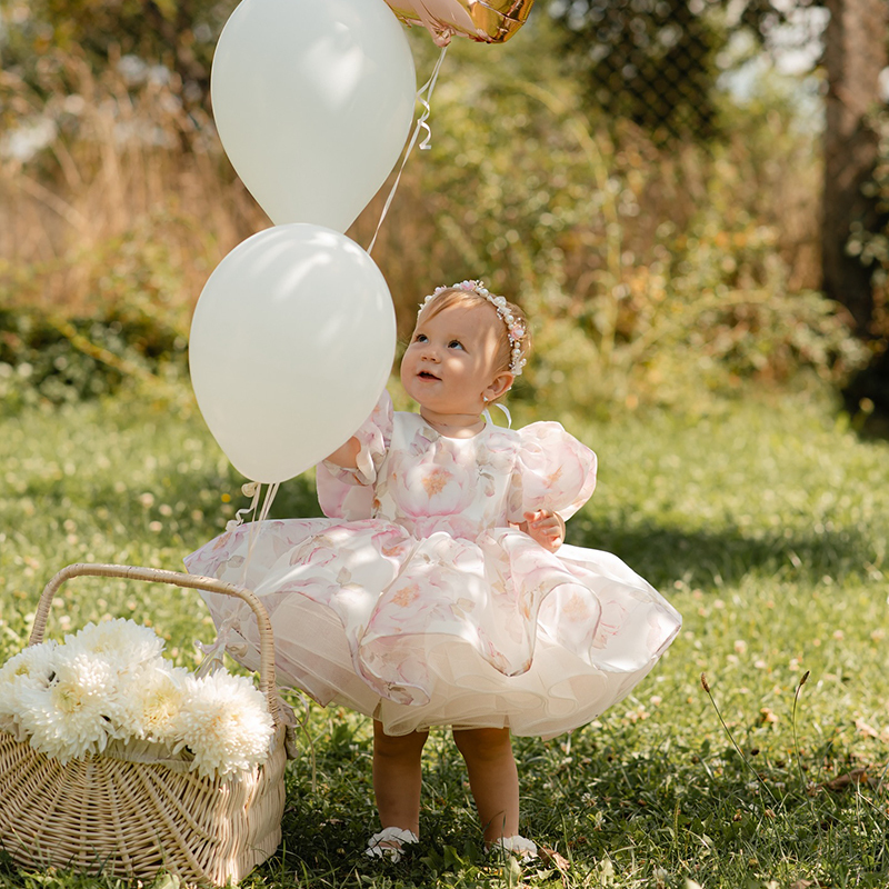 Organza Bow Printing Short Sleeve Midi Dresses - image 2