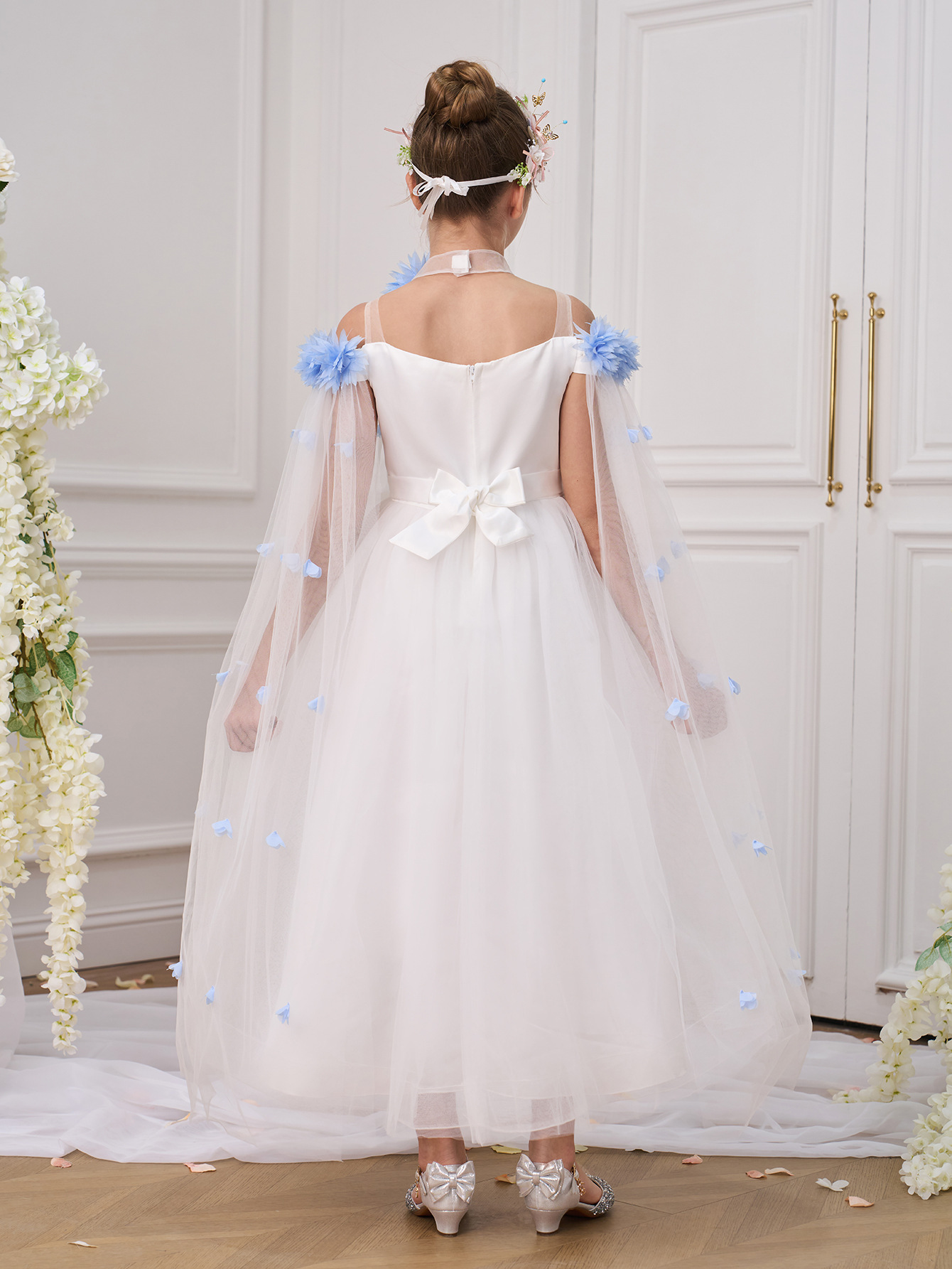 Mesh Rosette Sleeveless Midi Dresses - image 32