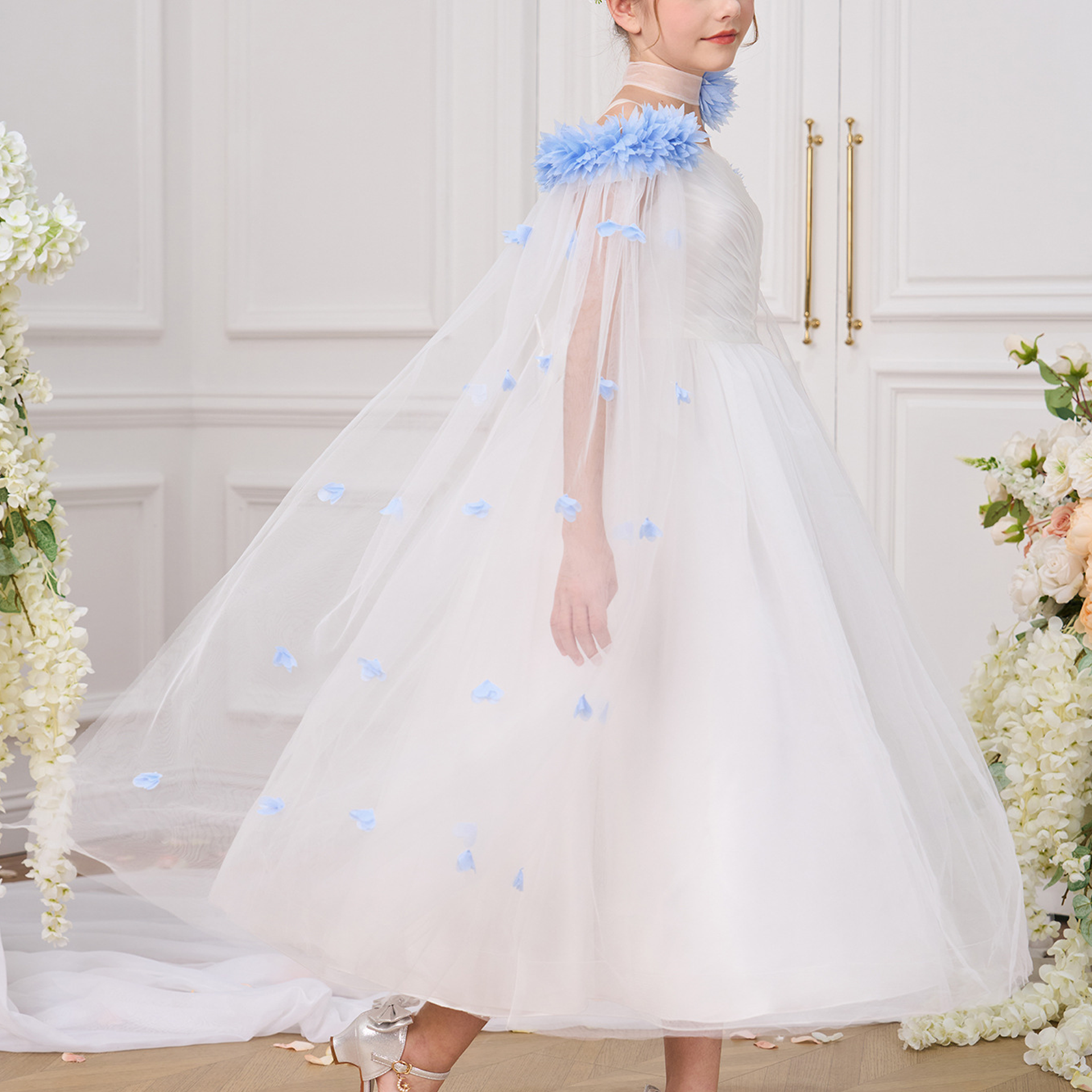 Mesh Rosette Sleeveless Midi Dresses - image 29