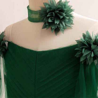 Mesh Rosette Sleeveless Midi Dresses - image 58